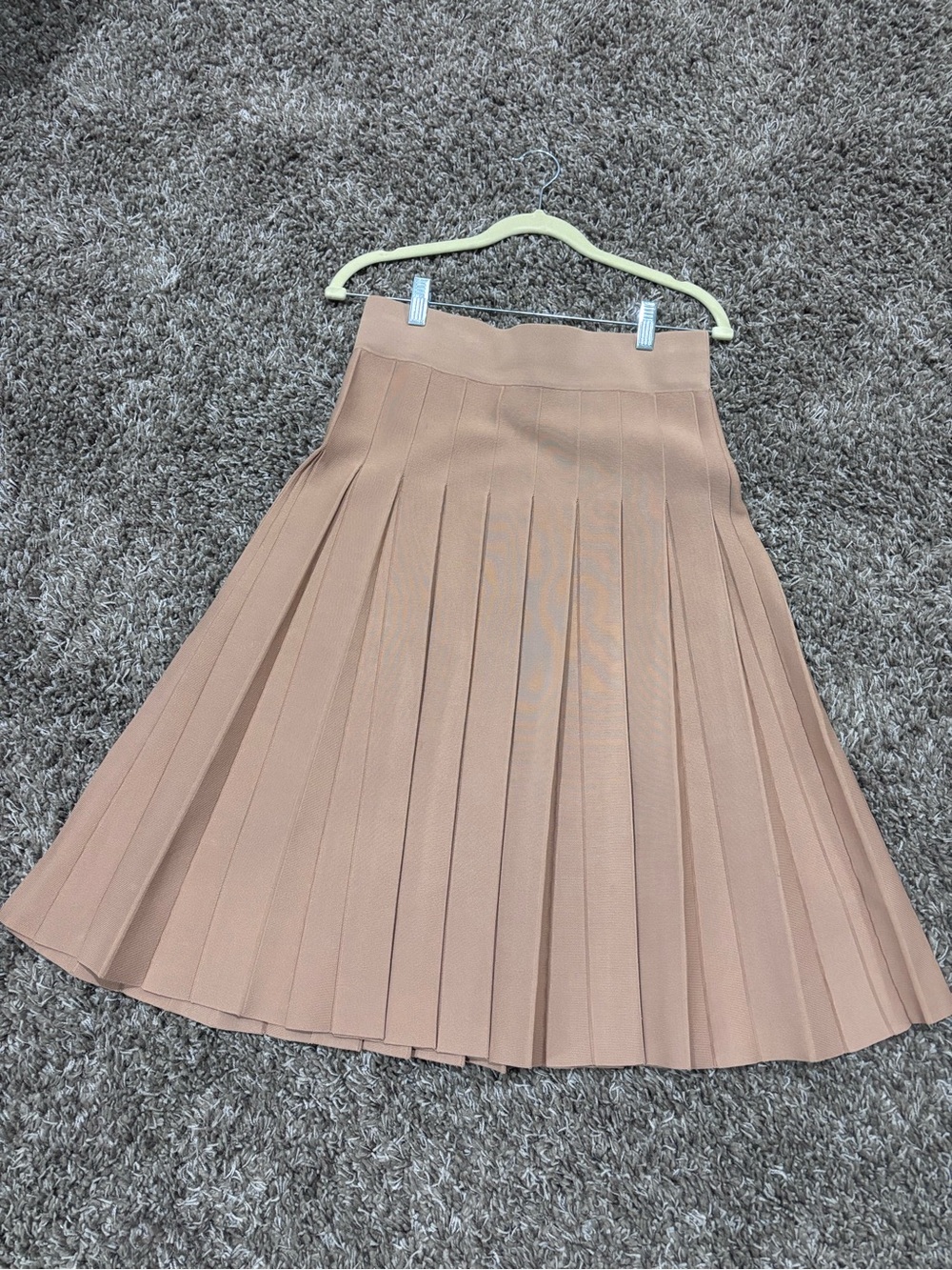 Mon Pleated A-Line Midi Skirt in Blush